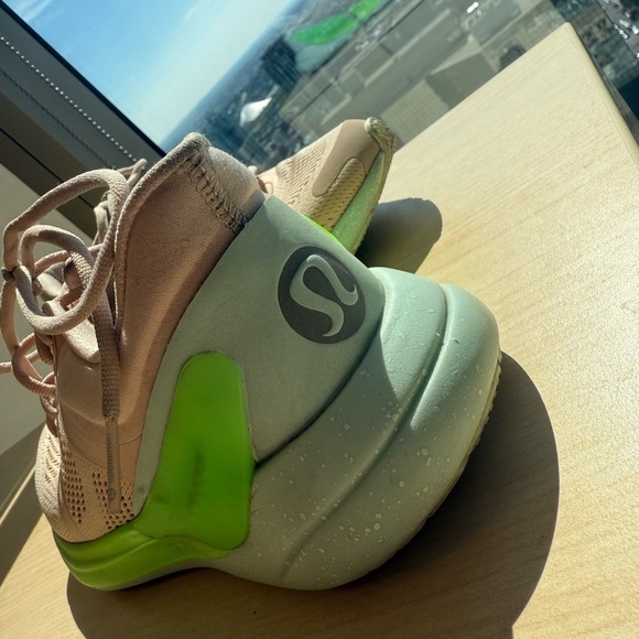 Lululemon Athletica 8.5 EUC “Blissfeel” pink and Neon Green Athletic Shoes - Picture 8 of 15